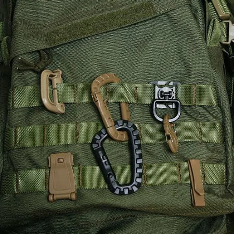 Tactical D-Ring Grimlock Carabiner Clip – Secure MOLLE Attachment for Military & Outdoor Gear