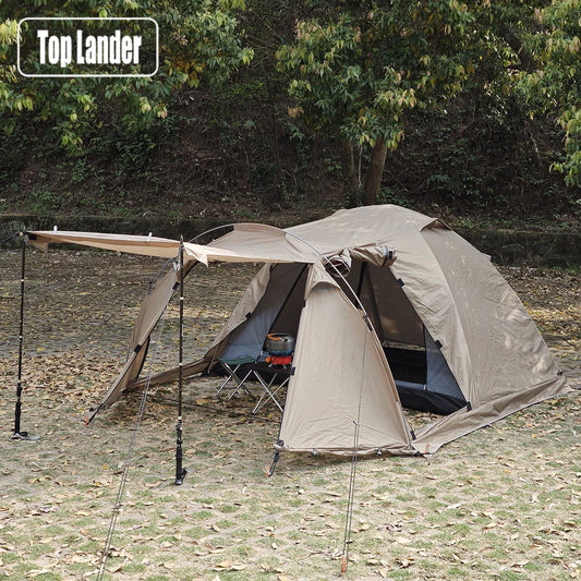 Top Lander Fireproof Hot Tent – 2-Person Waterproof Extended Dome Tent with Stove Jack & Snow Skirt