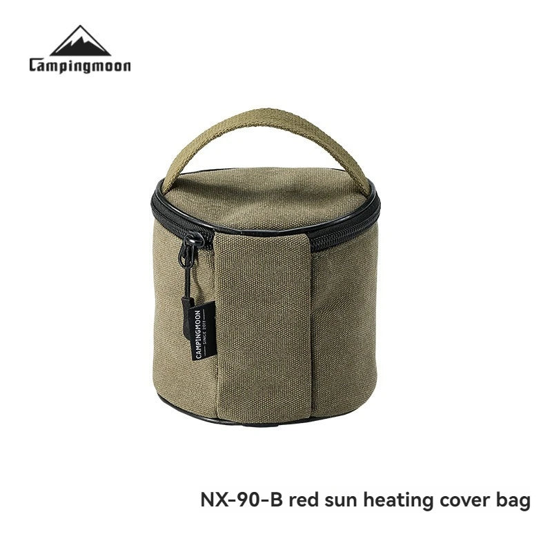 CAMPINGMOON NX-90-B Red Sun Heating Hood Storage Bag – Thickened Canvas Handheld Bag for Camping & Outdoor Gear