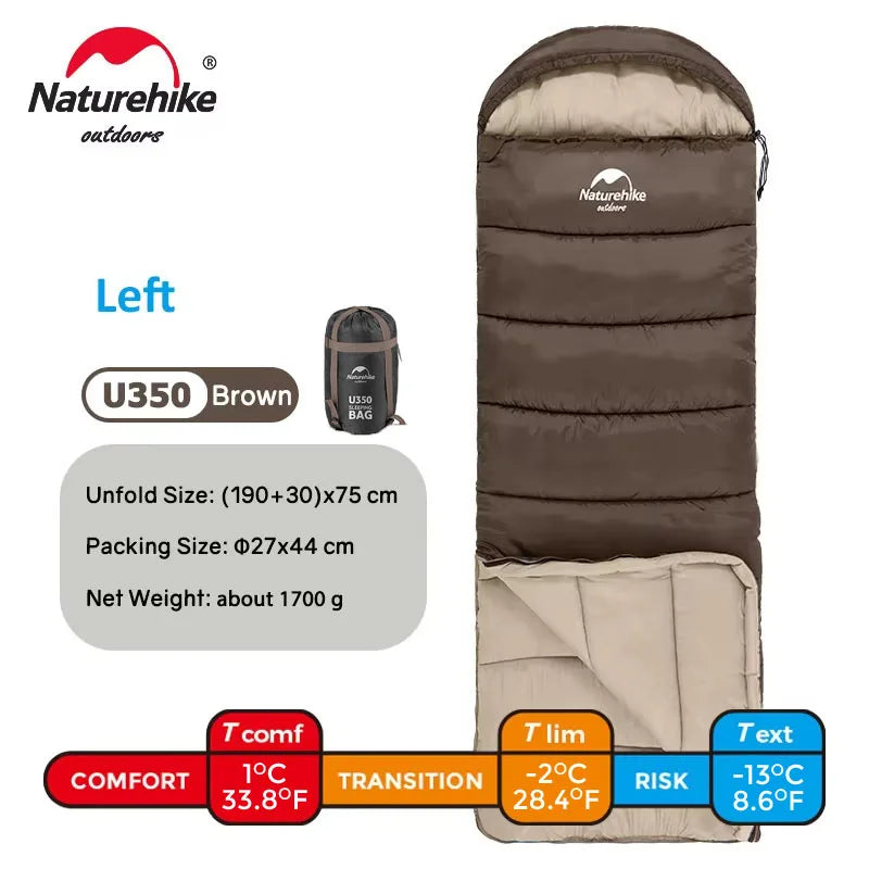 ❄️ Naturehike Ultralight Winter Cotton Sleeping Bag – Spliceable Double Sleeping Bag for Cold Weather Camping