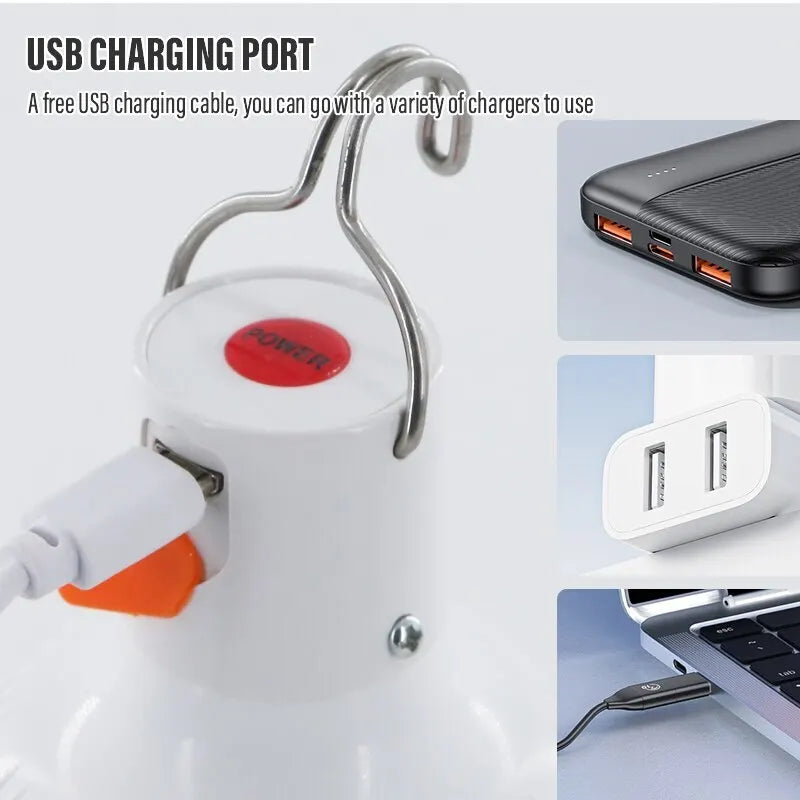 Outdoor USB Rechargeable LED Lamp Bulbs – High Brightness Emergency Lantern for Camping & More