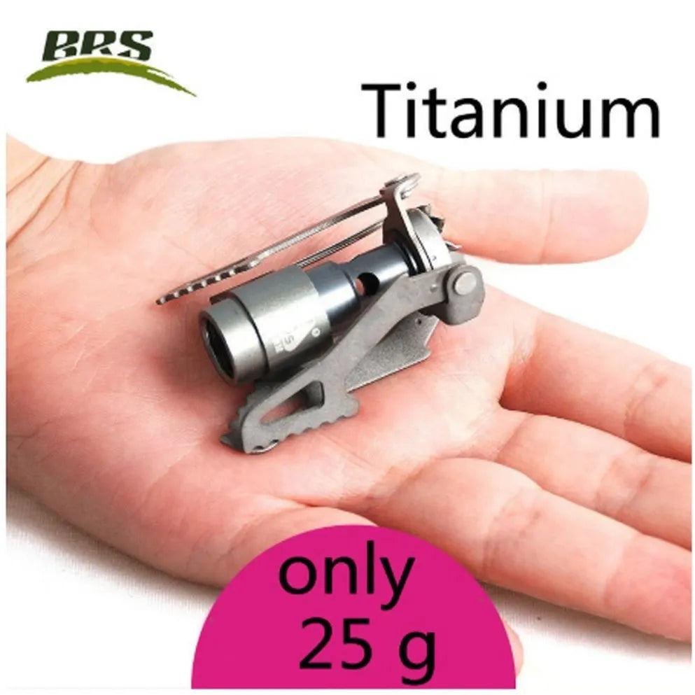 BRS-3000T Titanium Mini Camping Gas Burner – Ultra-Light Pocket Stove for Outdoor Cooking