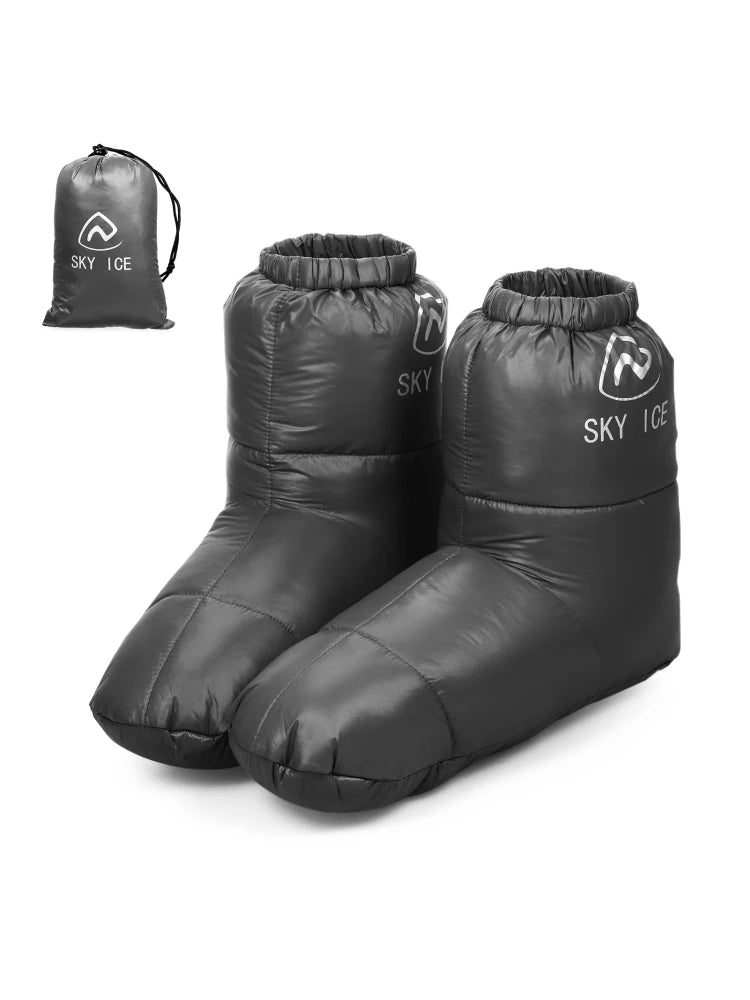 Winter Warm Duck Down Slippers Boots – Home & Outdoor Camping Footwear for Men & Women