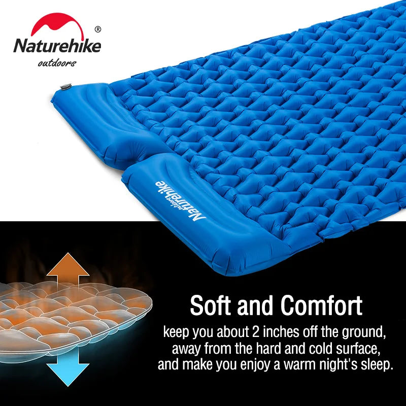 Naturehike Ultralight Double Air Mattress – Inflatable Folding Sleeping Pad for Camping, Hiking