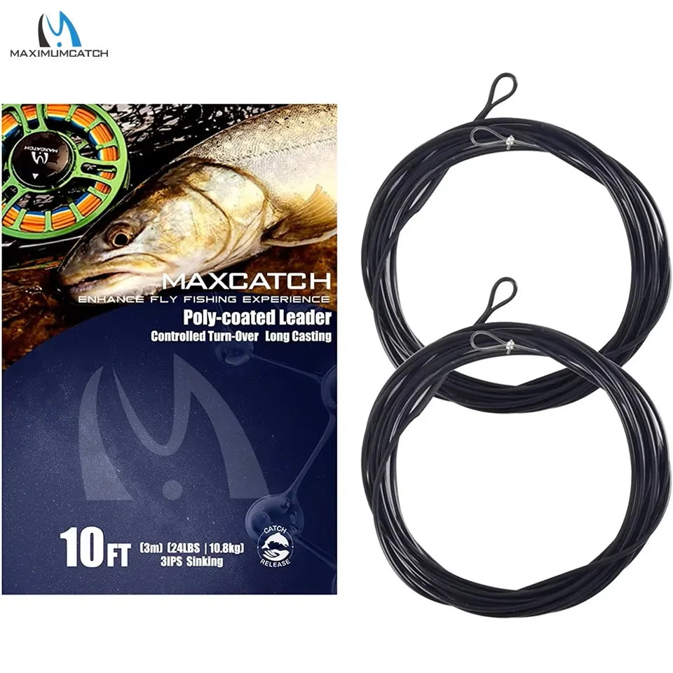 MAXIMUMCATCH PolyLeader Fly Fishing Line – 2PCS Set (7–10FT)