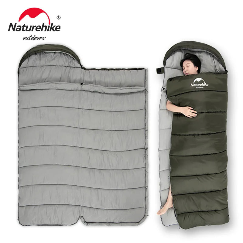 ❄️ Naturehike Ultralight Winter Cotton Sleeping Bag – Spliceable Double Sleeping Bag for Cold Weather Camping