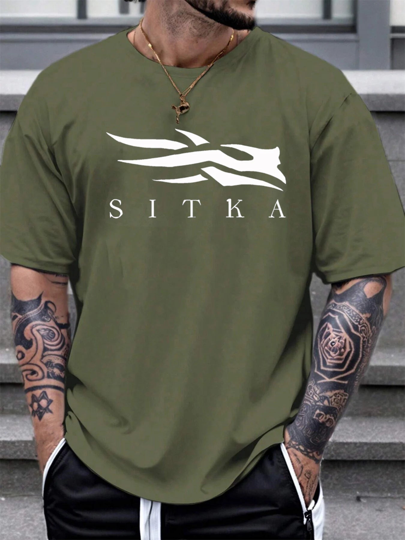 Men’s SITKA Letter Print T-Shirt