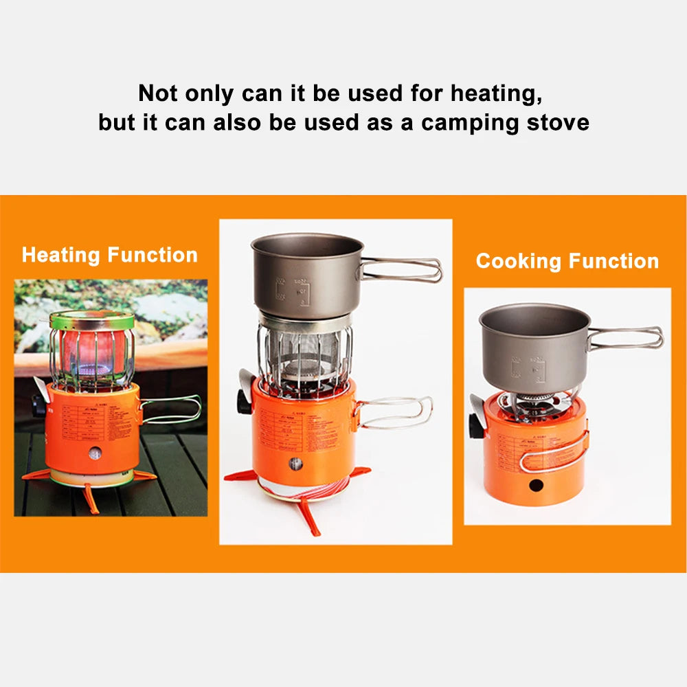 Portable 2000W Gas Heater with 1M Gas Pipe – Outdoor Camping Stove & Heater for Ice Fishing, Hiking, and Tents