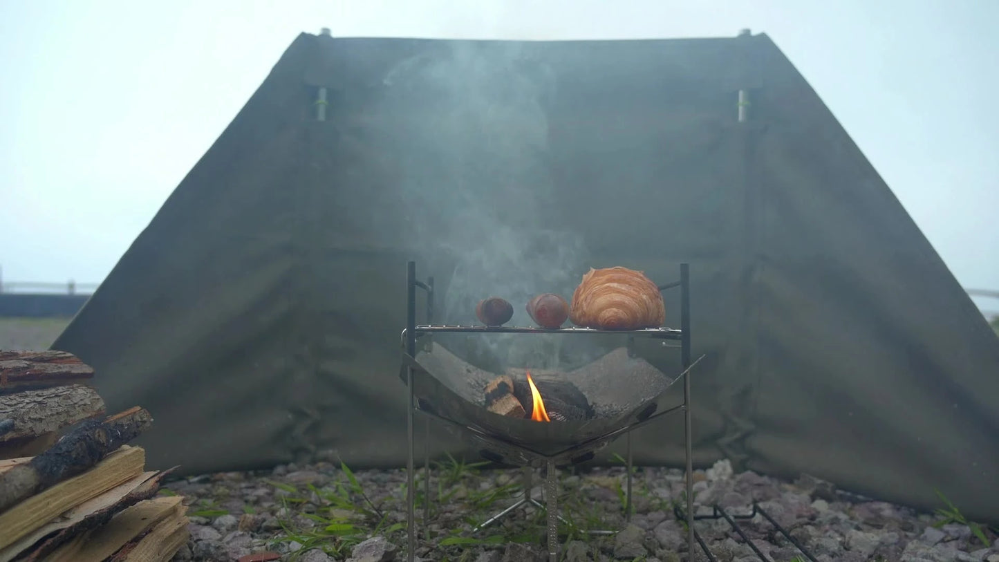 Campingmoon Portable Folding Stainless Steel BBQ Grill