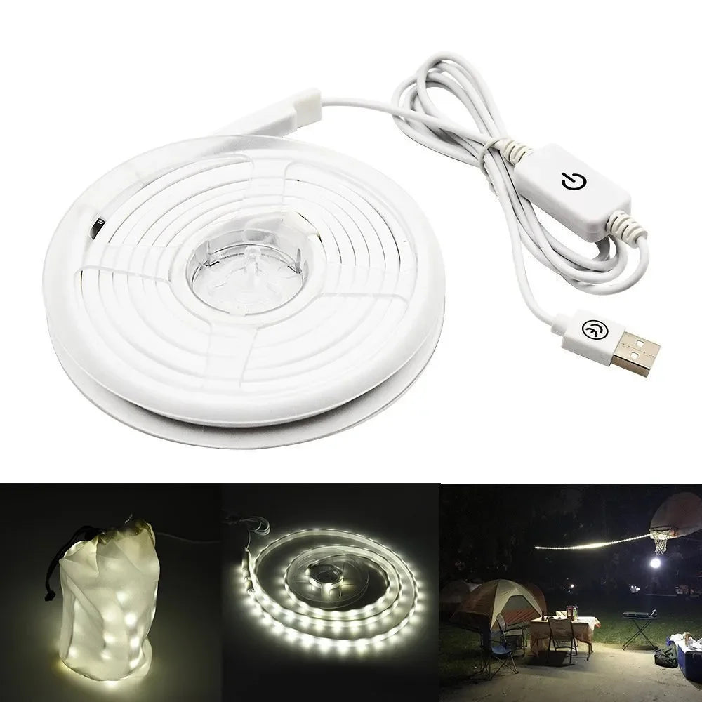 Tent LED Light Strip – Waterproof Warm White Flexible Neon Ribbon for Camping