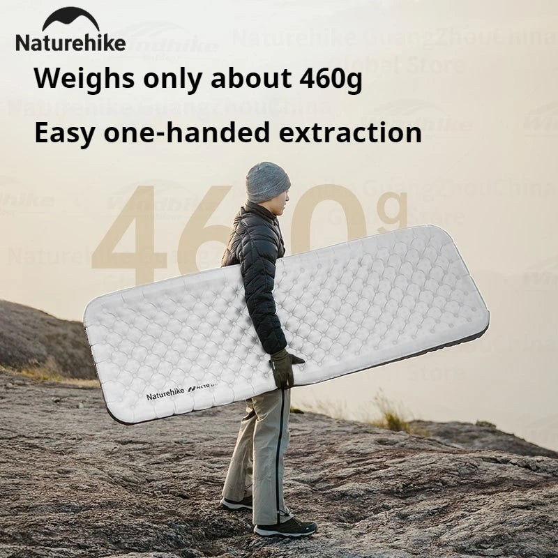 Naturehike R6.5 Inflatable Mat – 10cm Thick | 20D Nylon TPU | Ultralight Camping Air Bed