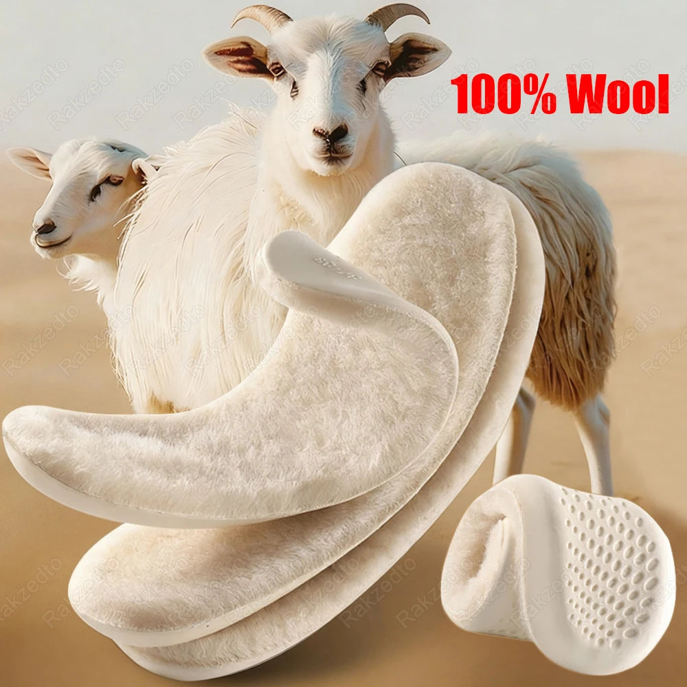 Genuine Wool Winter Insoles – Thick Cashmere with Arch Support