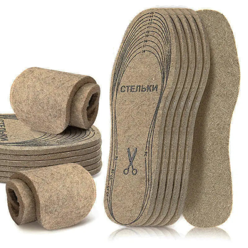 Wool Felt Insoles for Men & Women – Warm, Shock-Absorbing