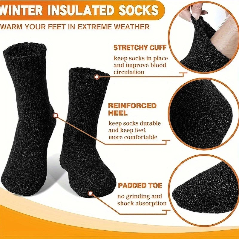 Ultra-Thick Wool Socks for Men – Winter Warmth & Cold Resistance