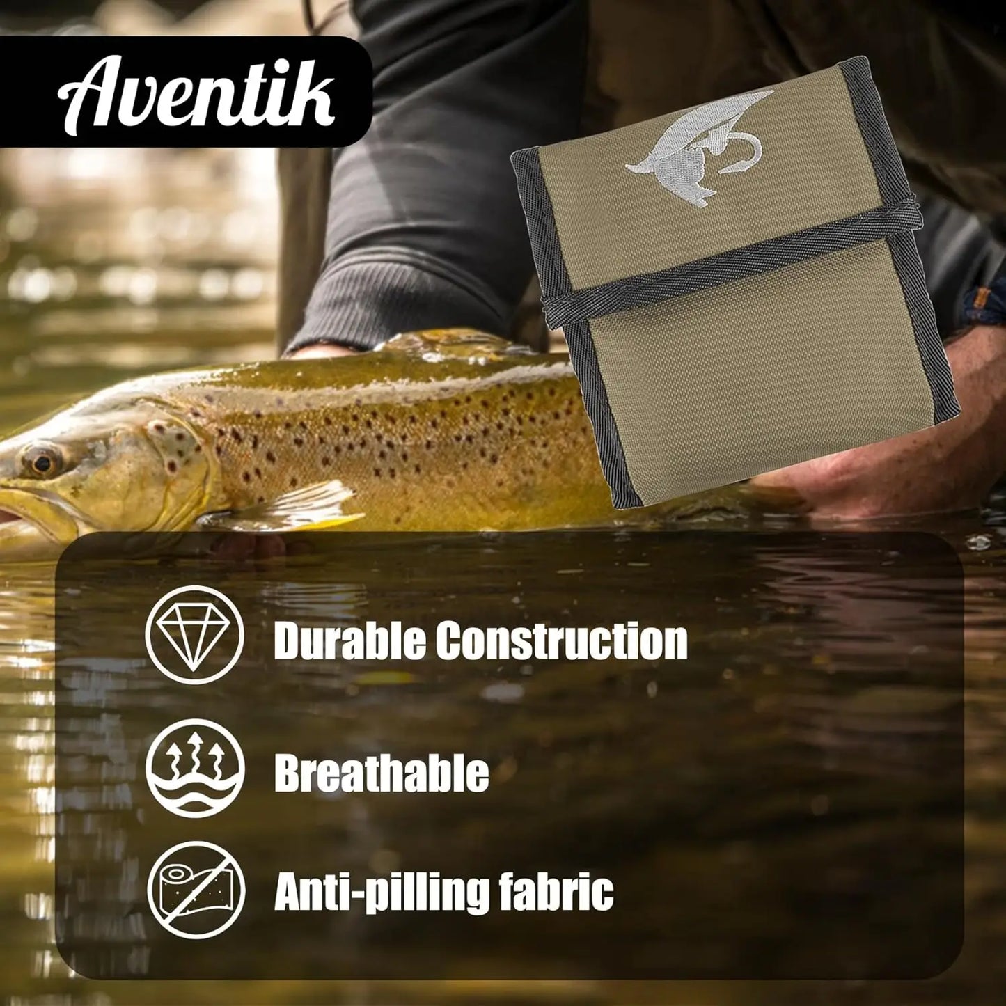 Aventik Fishing Tackle Binder – 10-Pocket Leader & Tippet Wallet for Fly Fishing Storage
