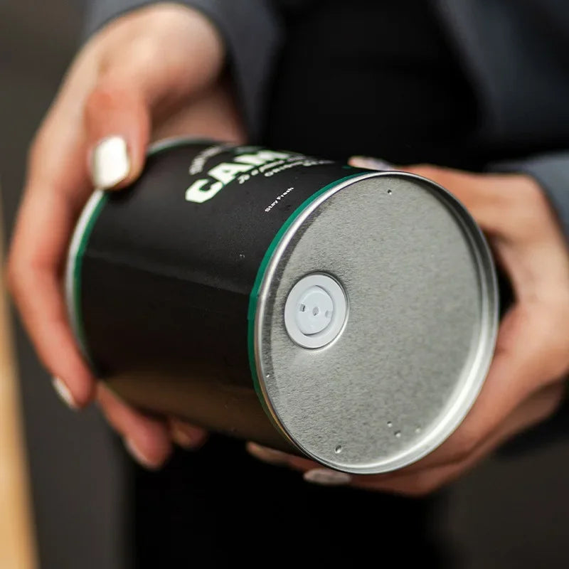 Portable Coffee Bean Sealed Jar – 150g/200g Tinplate Storage Container for Camping & Travel