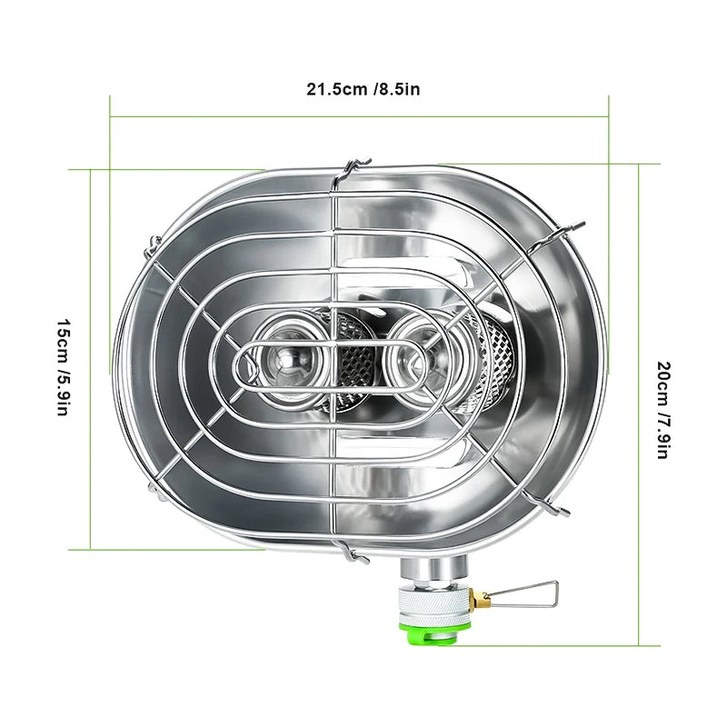 BRS‑H22 Outdoor Space Heater – Portable Double‑Head Infrared Camping Heating Stove with Protective Mesh