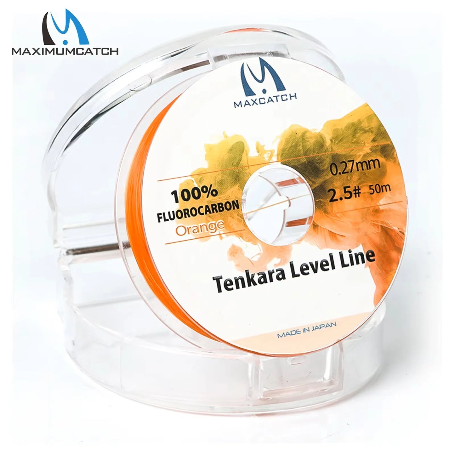 MAXIMUMCATCH 50M 2.5# Tenkara Pro Level Line - Fluorocarbon Fly Fishing Line – Pink/Orange | Small Stream Precision