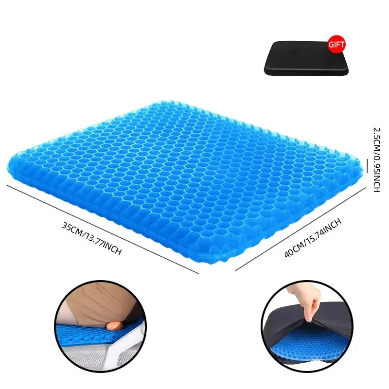 Gel Seat Cushion – Breathable Honeycomb Design for Pressure Relief & Comfort