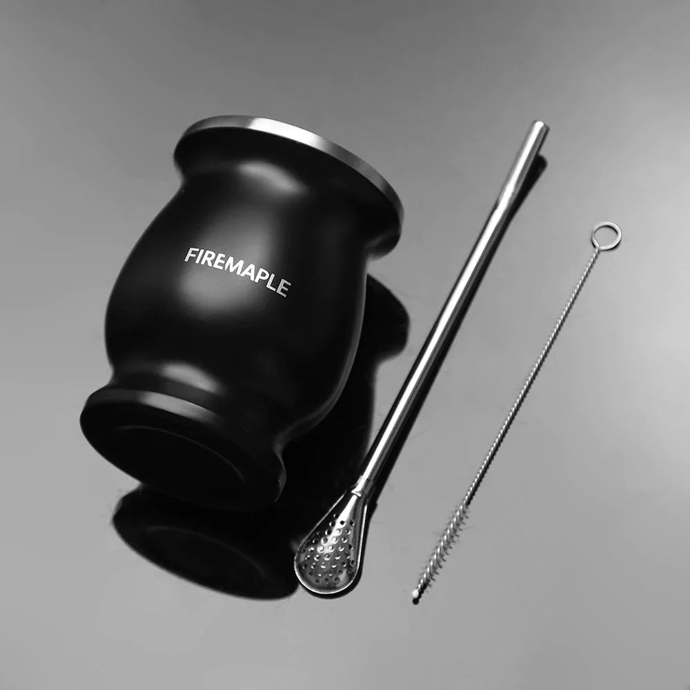 Fire Maple Orca Yerba Mate Cup Set – 200ml Stainless Steel Gourd with Bombilla & Cleaning Brush