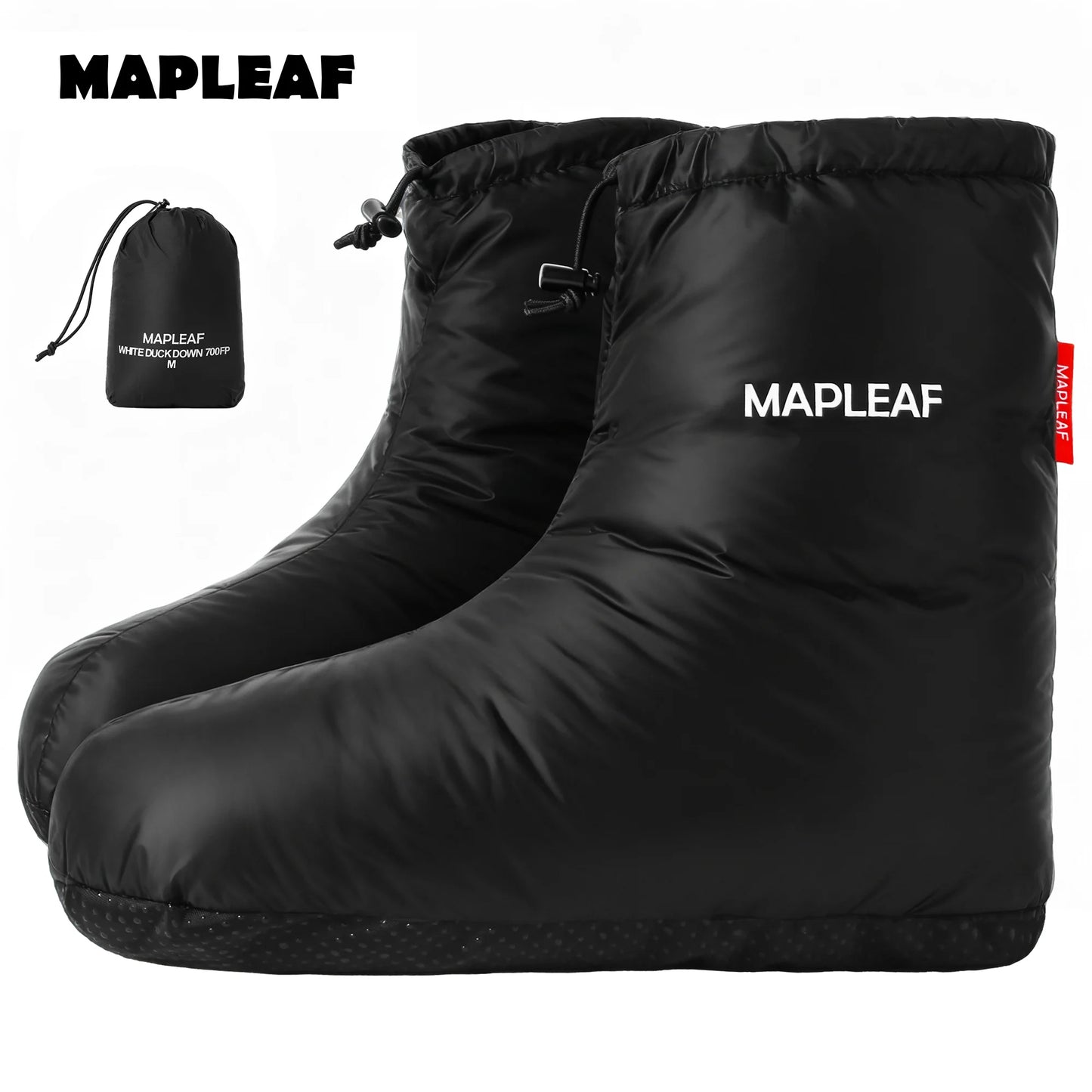 MAPLEAF Down Booties – Winter Warm Down Socks & Slippers for Camping and Hiking