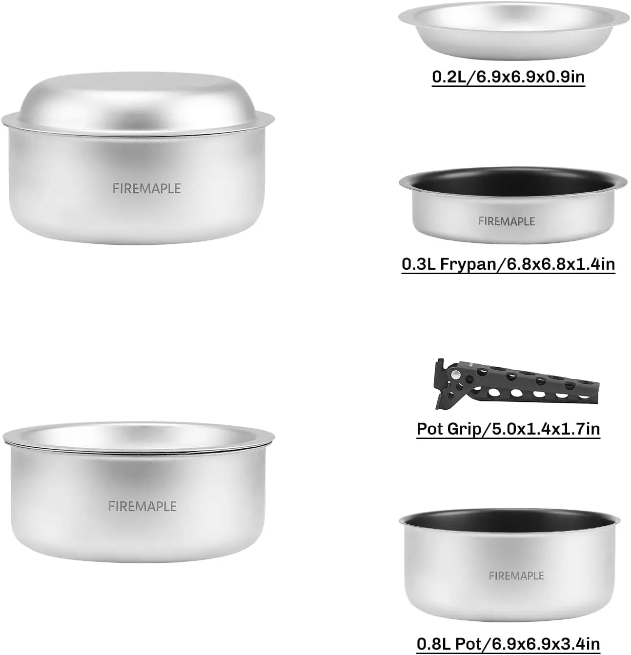 Fire‑Maple Frost Ultralight Aluminium Cookware Set Solo Camping • Hiking • Non‑Stick • Lightweight 358.5 g