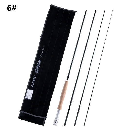 Goture Carbon Fiber Fly Fishing Rod - 2.7M Portable 4-Section Fly Rod with Cork Handle for Trout & Bass Fishing
