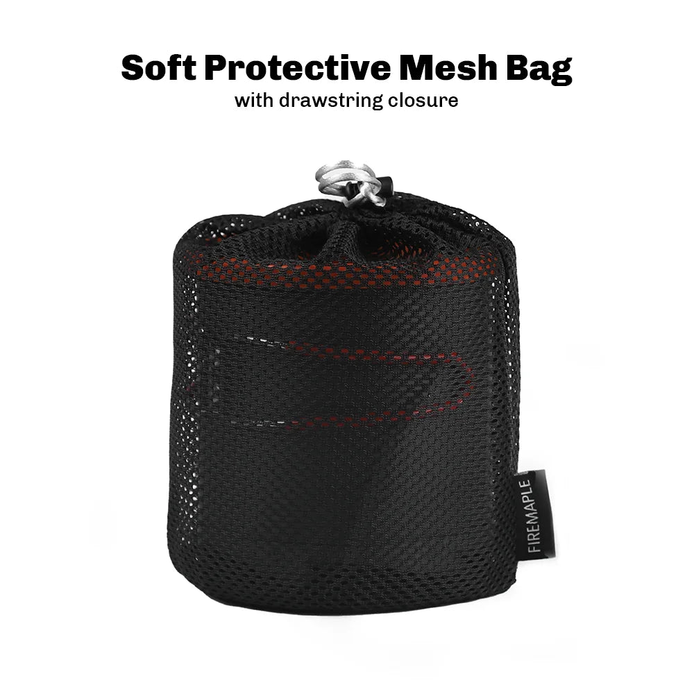 Fire Maple FMC-XK6 Heat Exchanger Pot – 1L Foldable Camping Cookware with Mesh Bag