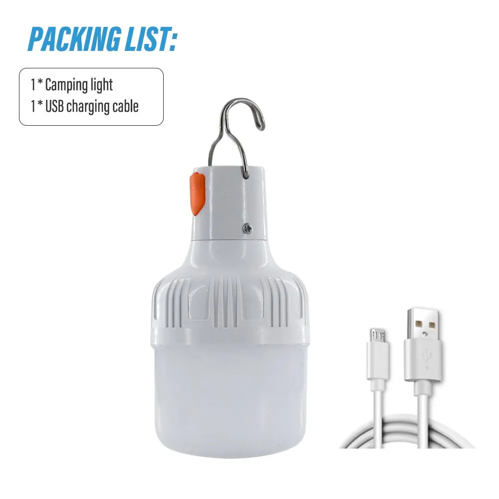 Outdoor USB Rechargeable LED Lamp Bulbs – High Brightness Emergency Lantern for Camping & More