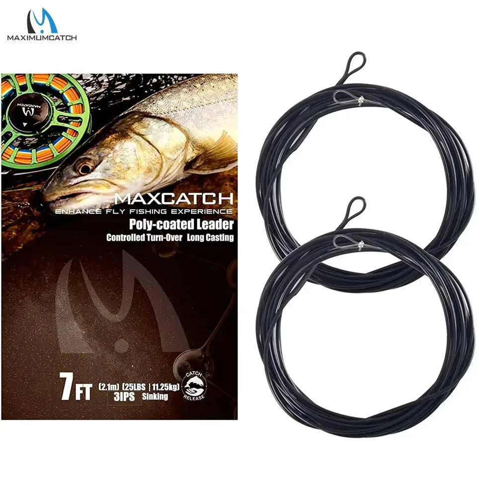 MAXIMUMCATCH PolyLeader Fly Fishing Line – 2PCS Set (7–10FT)