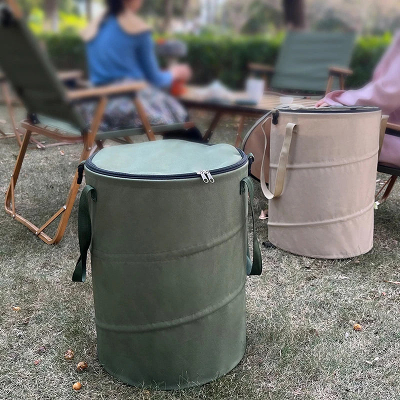 Pop-Up Camping Trash Can – Foldable Canvas Outdoor Garbage Bin