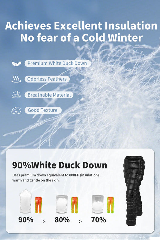 MAPLEAF Ultralight Down Pants – 800FP Warm Winter Trousers for Outdoor Adventures