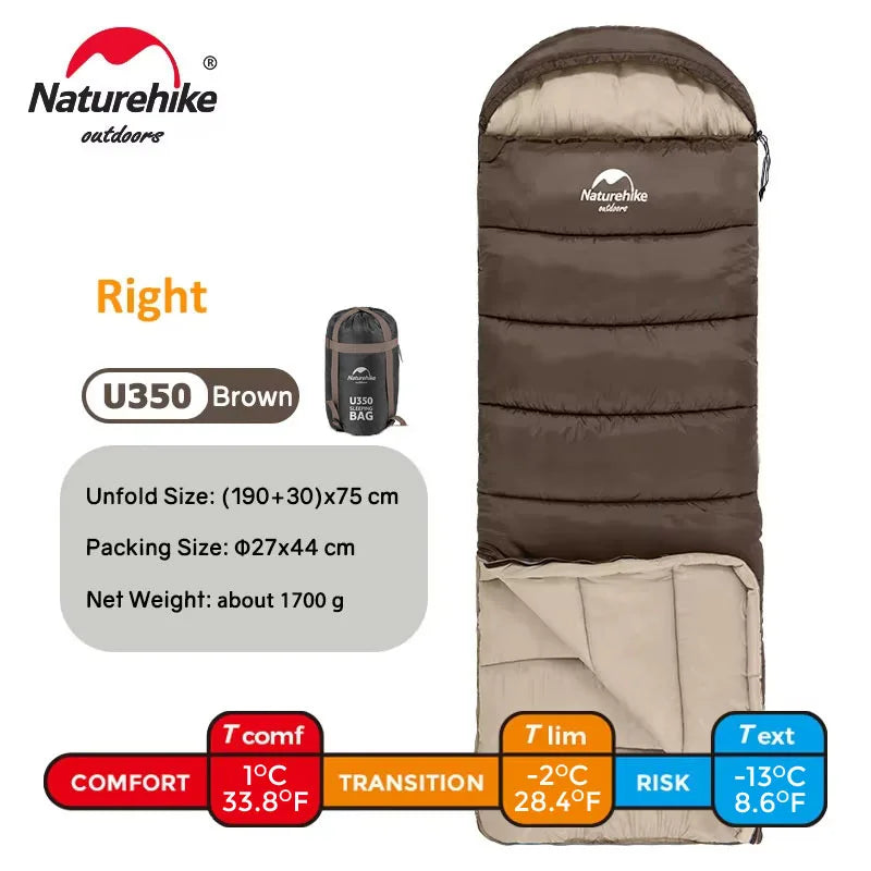❄️ Naturehike Ultralight Winter Cotton Sleeping Bag – Spliceable Double Sleeping Bag for Cold Weather Camping