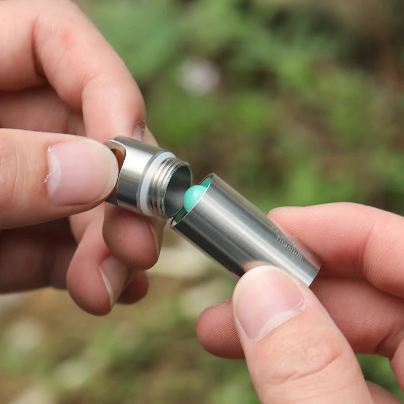 Tiartisan Pure Titanium Mini Sealed Pill Box – Ultralight Waterproof EDC Keychain