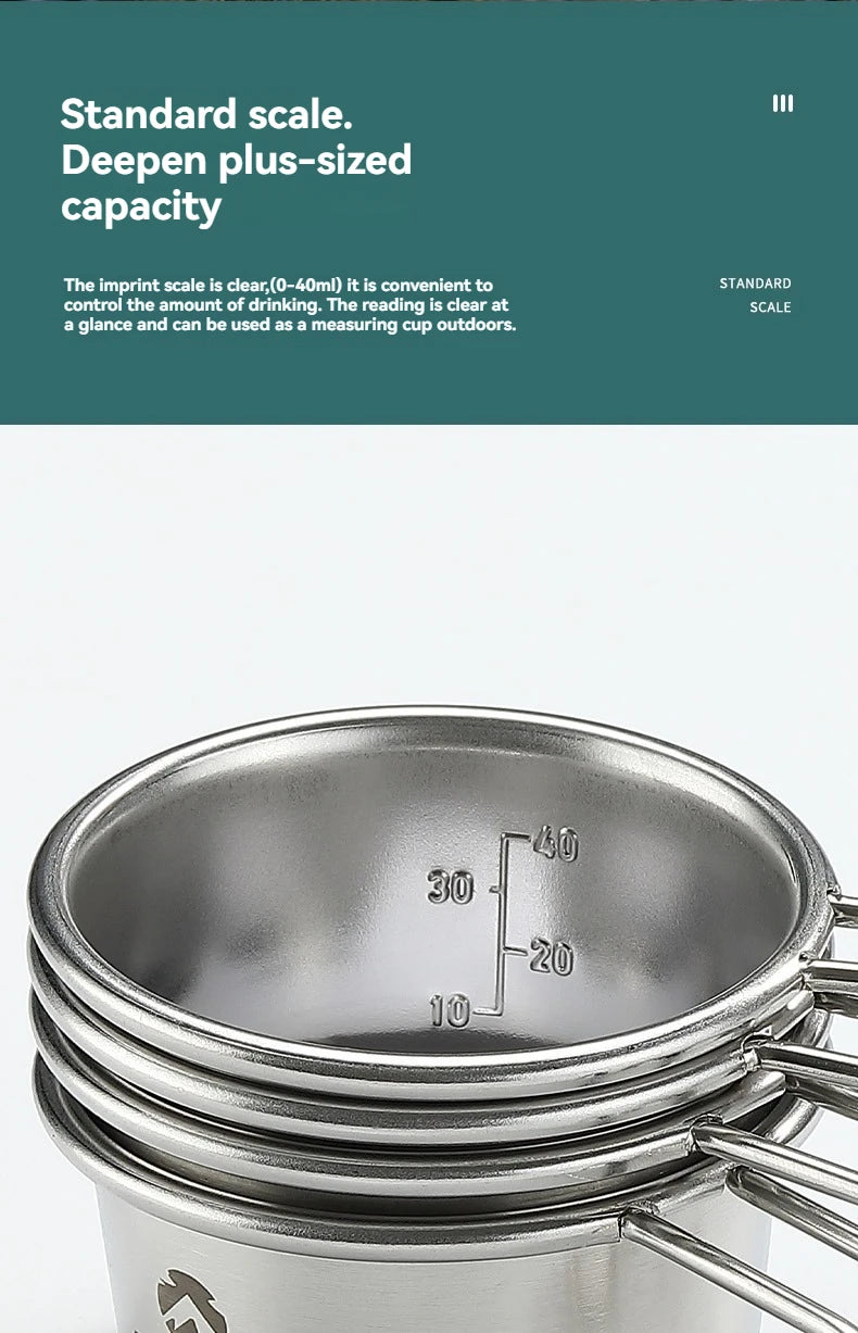 CAMPINGMOON S050 Small Stainless Steel Mug – Portable Outdoor Coffee Cup for Camping & Kungfu Tea