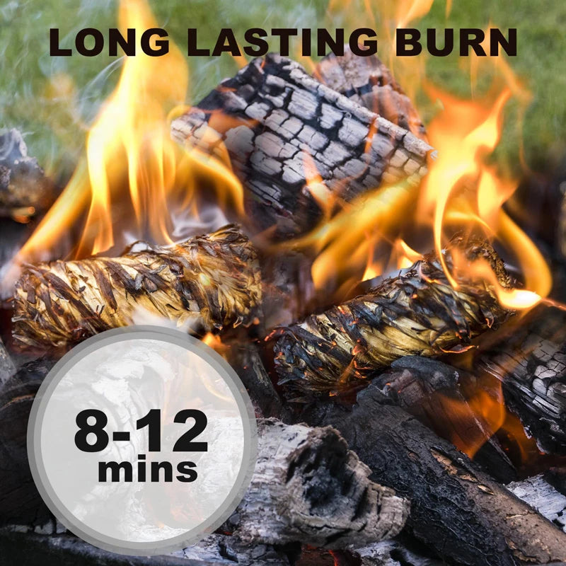 Natural Wax Wood Fire Starter Sticks – 20/40/60pcs for Campfires, BBQs, Fireplaces & Emergency Use