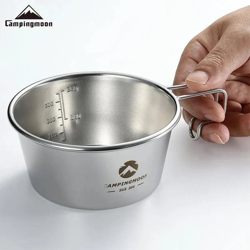 CAMPINGMOON Outdoors S360 Large Capacity Stainless Steel Syrah Cup & Bowl – 450ml