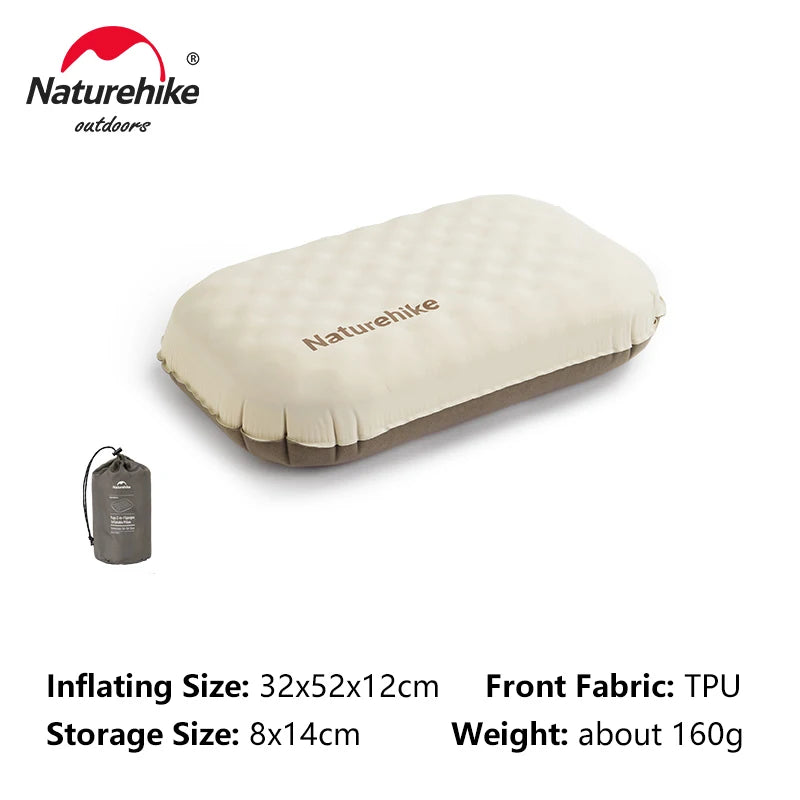 Naturehike Feather Bone 2-in-1 Foam Inflatable Pillow – Waterproof, Adjustable Pillow for Camping & Outdoor Comfort