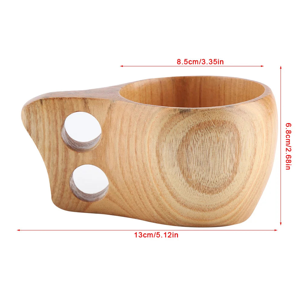 Wooden Coffee Cup – Portable Outdoor Drinking Mug with Handle