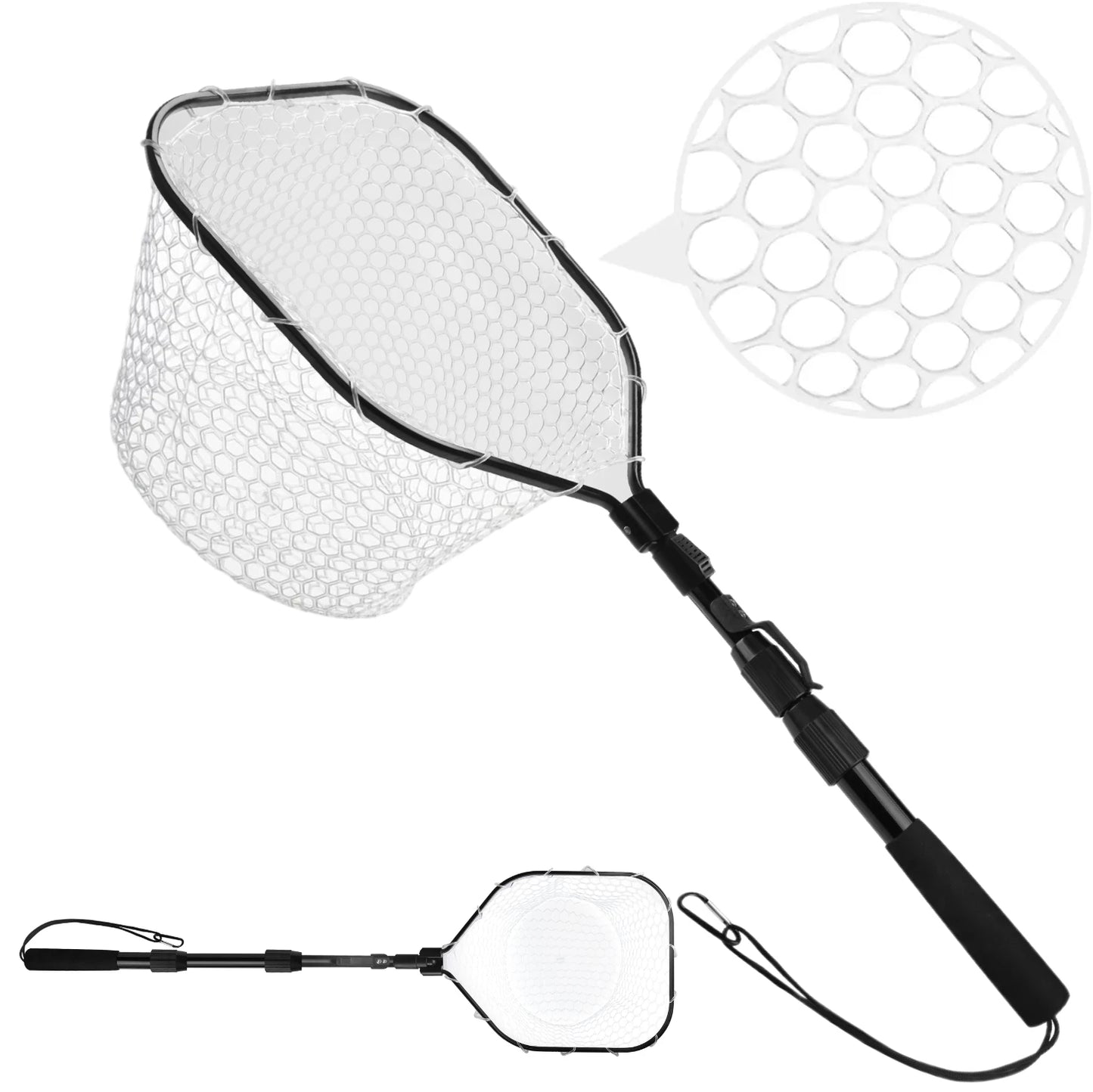 Fly Fishing Landing Net – Soft Rubber Mesh for Catch & Release