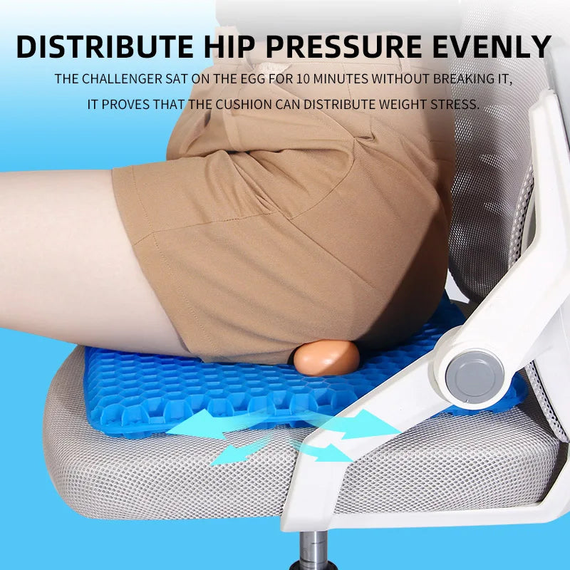 Gel Seat Cushion – Breathable Honeycomb Design for Pressure Relief & Comfort