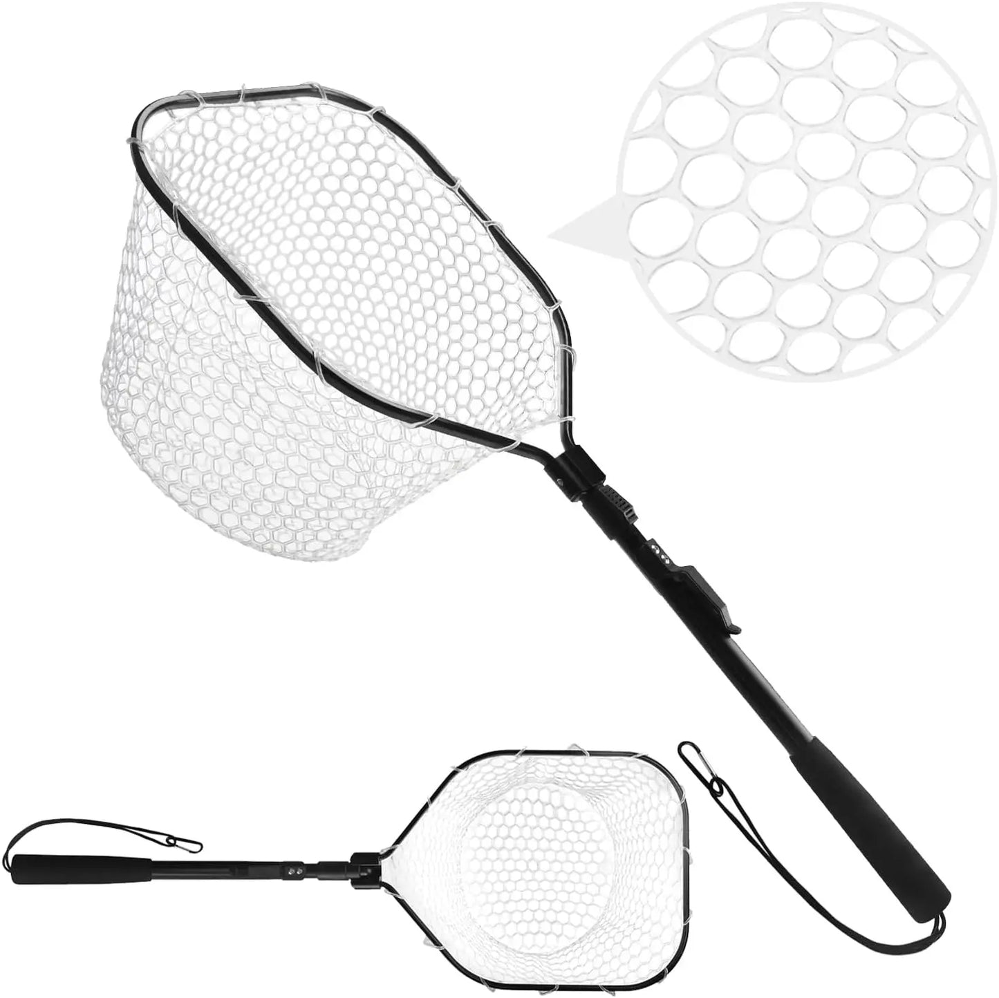 Fly Fishing Landing Net – Soft Rubber Mesh for Catch & Release