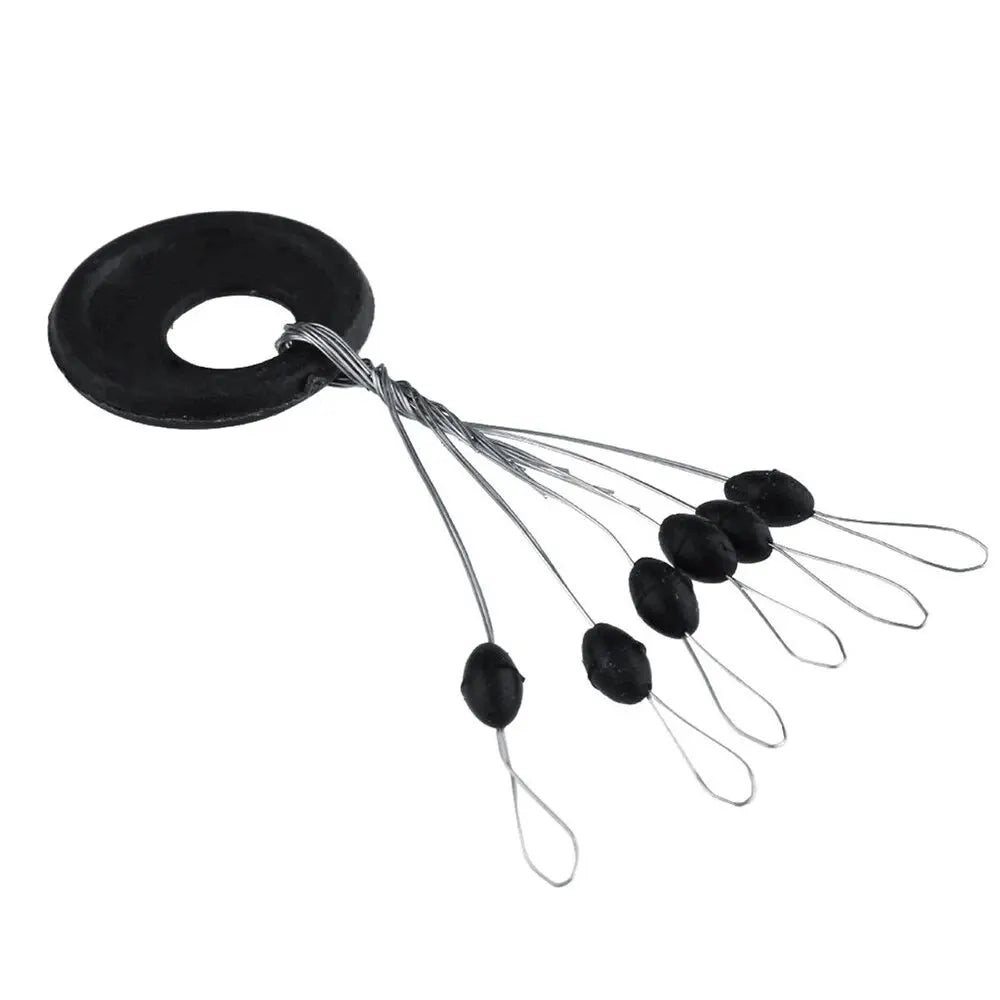 600Pcs (100 Groups) Rubber Space Beans Oval Stopper Set - Essential Fishing Bobber & Rigging Accessories for Fly Fishing, Spinner Baits & More