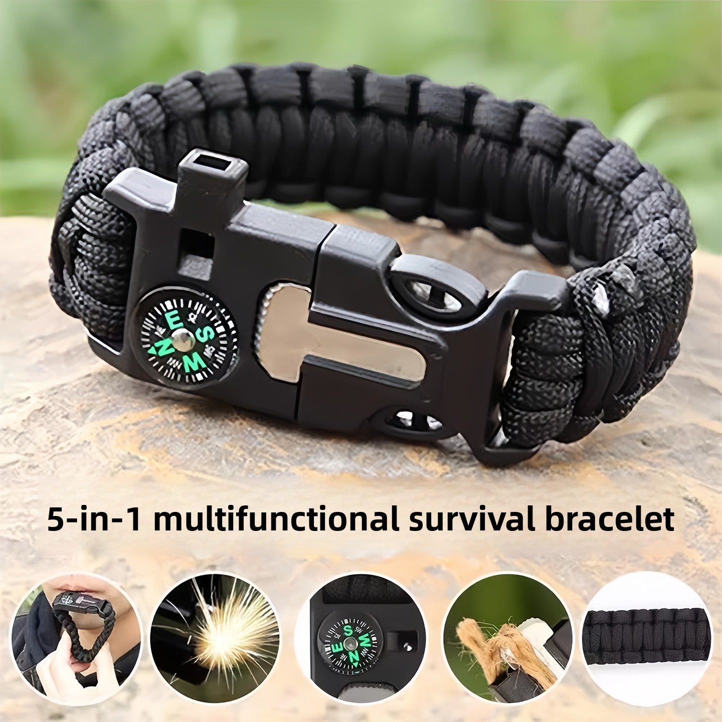Emergency Survival Bracelet ? Compact Multi?Tool for Outdoor Preparedness